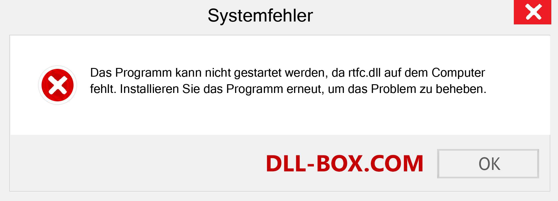 rtfc.dll-Datei fehlt?. Download für Windows 7, 8, 10 - Fix rtfc dll Missing Error unter Windows, Fotos, Bildern