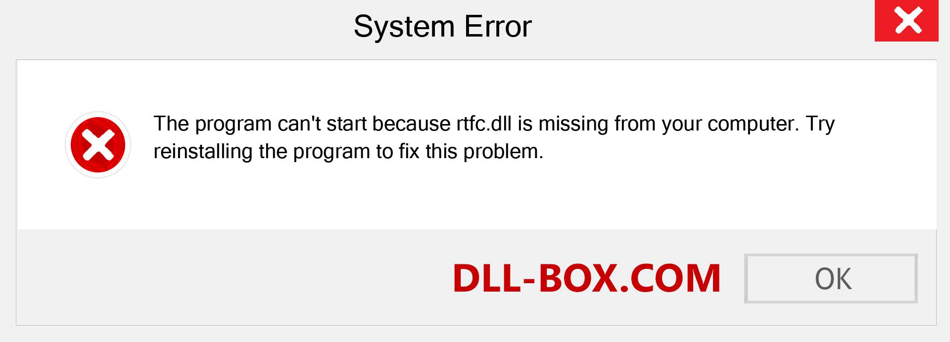  rtfc.dll file is missing?. Download for Windows 7, 8, 10 - Fix  rtfc dll Missing Error on Windows, photos, images